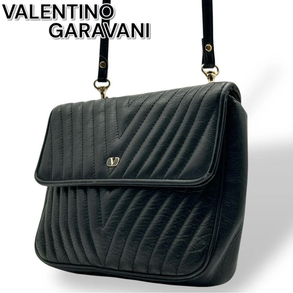 Valentino Garavani Black Quilted Women's Crossbody Bag Silver Gold